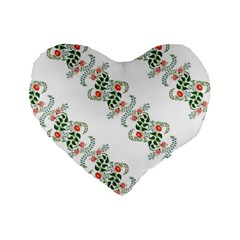 Background Ornamental Pattern Graphic Seamless Standard 16  Premium Flano Heart Shape Cushions by Pakemis