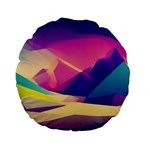 Abstract Geometric Landscape Art 3d Render Standard 15  Premium Flano Round Cushions Front