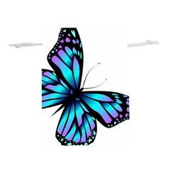 Blue And Pink Butterfly Illustration, Monarch Butterfly Cartoon Blue, Cartoon Blue Butterfly Free Pn Lightweight Drawstring Pouch (l) by asedoi