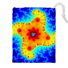 Fractal Starfish Mandelbrot Blue Drawstring Pouch (4xl) by Ravend