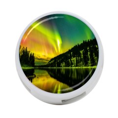Scenic View Of Aurora Borealis Stretching Over A Lake At Night 4-port Usb Hub (one Side) by danenraven