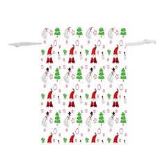 Santa Claus Snowman Christmas  Lightweight Drawstring Pouch (s) by artworkshop