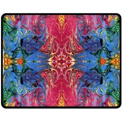 Firey Repeats I One Side Fleece Blanket (medium) by kaleidomarblingart