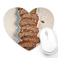 Bread Is Life - Italian Food Heart Mousepad by ConteMonfrey