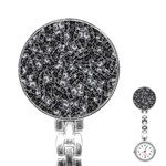 Creepy Head Mask Motif Random Pattern Stainless Steel Nurses Watch Front