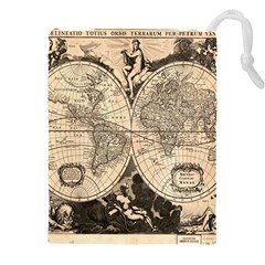 World Map - Nova Delineatio Totius Orbis Terrarum -  1659-1733 Drawstring Pouch (4xl) by ConteMonfrey