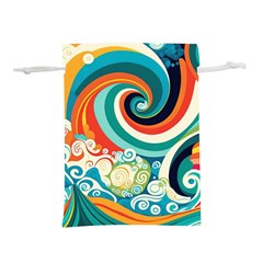 Wave Waves Ocean Sea Abstract Whimsical Lightweight Drawstring Pouch (s) by Jancukart