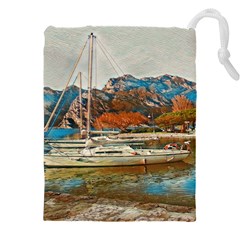Boats On Lake Garda, Italy  Drawstring Pouch (4xl) by ConteMonfrey