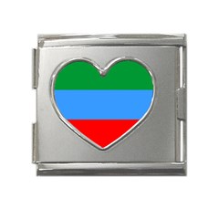 Dagestan Flag Mega Link Heart Italian Charm (18mm) by tony4urban