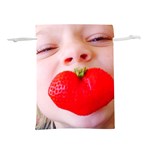 Strawberry Love Lightweight Drawstring Pouch (M) Front