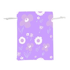 Daisy Flowers Lilac White Lavender Purple Lightweight Drawstring Pouch (l) by Mazipoodles