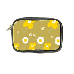 Daisy Flowers Yellow White Olive  Coin Purse by Mazipoodles