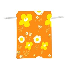 Daisy Flowers Yellow White Orange  Lightweight Drawstring Pouch (l) by Mazipoodles