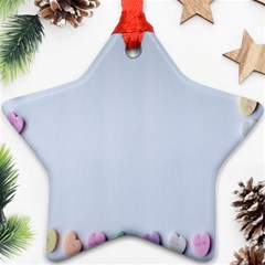 Valentine Day Heart Pattern Capsule Ornament (star) by artworkshop