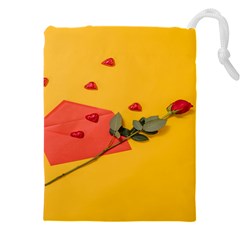 Valentine Day Heart Flower Gift Drawstring Pouch (5xl) by artworkshop