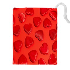 Valentine Day Heart Pattern  Drawstring Pouch (4xl) by artworkshop