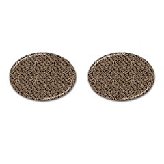 Brown Leopard Pattern Cufflinks (oval) by DinkovaArt