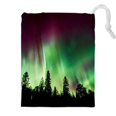 Aurora Borealis Northern Lights Nature Drawstring Pouch (4xl) by Ravend