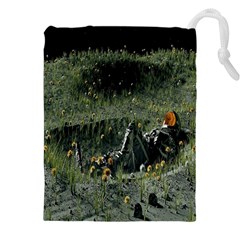 Astronaut Lying In Flowers Fantasy Drawstring Pouch (5xl) by artworkshop