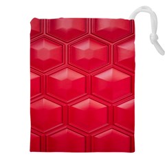 Red Textured Wall Drawstring Pouch (5xl) by artworkshop