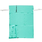 Teal Brick Texture Lightweight Drawstring Pouch (XL) Front