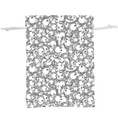 Black And White Alien Drawing Motif Pattern Lightweight Drawstring Pouch (xl) by dflcprintsclothing