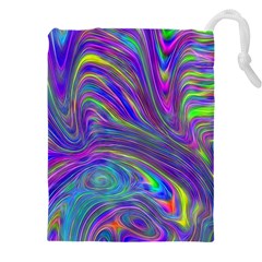 Abstract With Blue Drawstring Pouch (5xl) by bloomingvinedesign