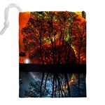 Space Nature Fantasy Trees Drawstring Pouch (4XL) Back