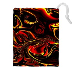 Modern Art Design Fantasy Surreal Orange Drawstring Pouch (5xl) by Ravend