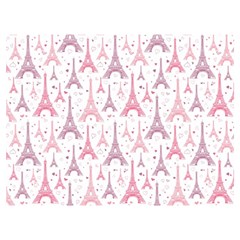 Eiffel Tower Pattern Wallpaper Premium Plush Fleece Blanket (extra Small) by Ravend