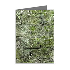 Old Stone Exterior Wall With Moss Mini Greeting Card by dflcprintsclothing