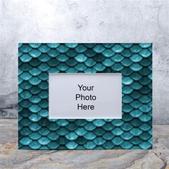 Teal Scales! White Tabletop Photo Frame 4 x6  by fructosebat