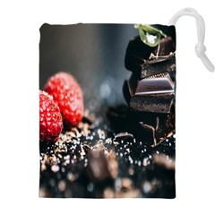 Chocolate Dark Drawstring Pouch (5xl) by artworkshop