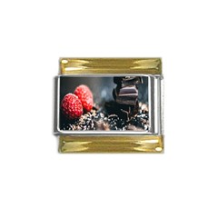 Chocolate Dark Gold Trim Italian Charm (9mm) by artworkshop
