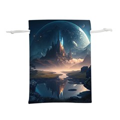 Space Planet Universe Galaxy Moon Lightweight Drawstring Pouch (l) by Ravend