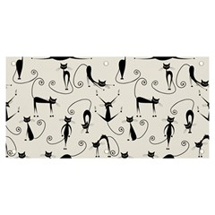 Pattern Cats Black Feline Kitten Banner And Sign 6  X 3  by Ravend