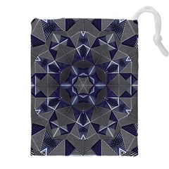 Kaleidoscope Geometric Pattern Drawstring Pouch (4xl) by Ravend