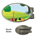 Mother And Daughter Yoga Art Celebrating Motherhood And Bond Between Mom And Daughter. Money Clips (Oval)  Front