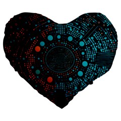 Big Data Abstract Abstract Background Large 19  Premium Flano Heart Shape Cushions by Pakemis