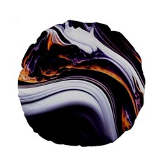 Marble Abstract Water Gold Dark Pink Purple Art Standard 15  Premium Round Cushions by Pakemis