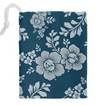 Flowers Design Floral Pattern Stems Plants Drawstring Pouch (4XL) Back