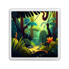 Jungle Rainforest Tropical Forest Jungle Scene Memory Card Reader (square) by Jancukart