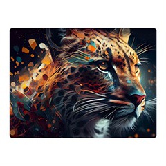Leopard Feline Artwork Art Fantasy Premium Plush Fleece Blanket (mini) by Ravend