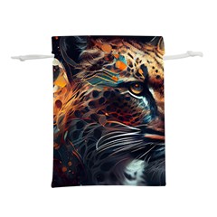 Leopard Feline Artwork Art Fantasy Lightweight Drawstring Pouch (m) by Ravend