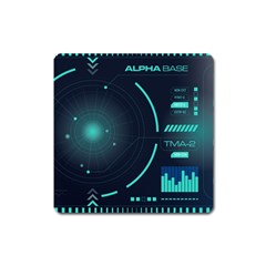 Sci Fi Computer Screen Square Magnet by Uceng