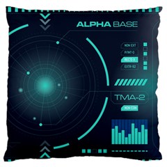 Sci Fi Computer Screen Large Premium Plush Fleece Cushion Case (one Side) by Uceng
