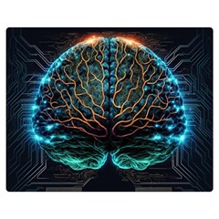 Brain Mind Technology Circuit Board Layout Patterns Premium Plush Fleece Blanket (medium) by Uceng