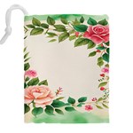 Watercolor Flower Drawstring Pouch (5XL) Back