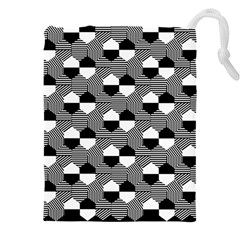 Geometric Pattern Line Form Texture Structure Drawstring Pouch (4xl) by Ravend