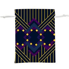 Line Square Pattern Violet Blue Yellow Design Lightweight Drawstring Pouch (xl) by Ravend